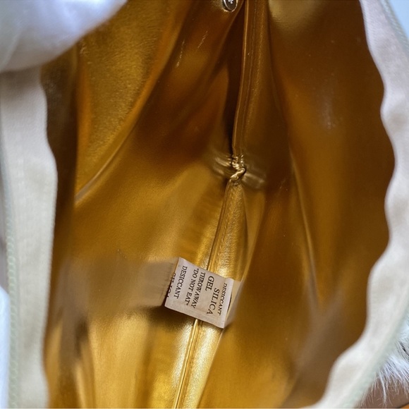 Clutch/Shoulder Bag Shell Pink & Metallic Gold Lining Vegan Leather Dior Parfums - Picture 5 of 5